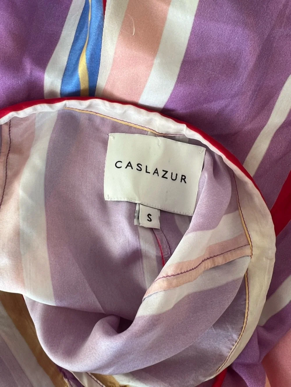 Rare / discontinued Caslazur Beaulah 100% silk high waist striped maxi skirt